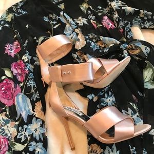 Badgley Mischa Blush Pink Satin Heels